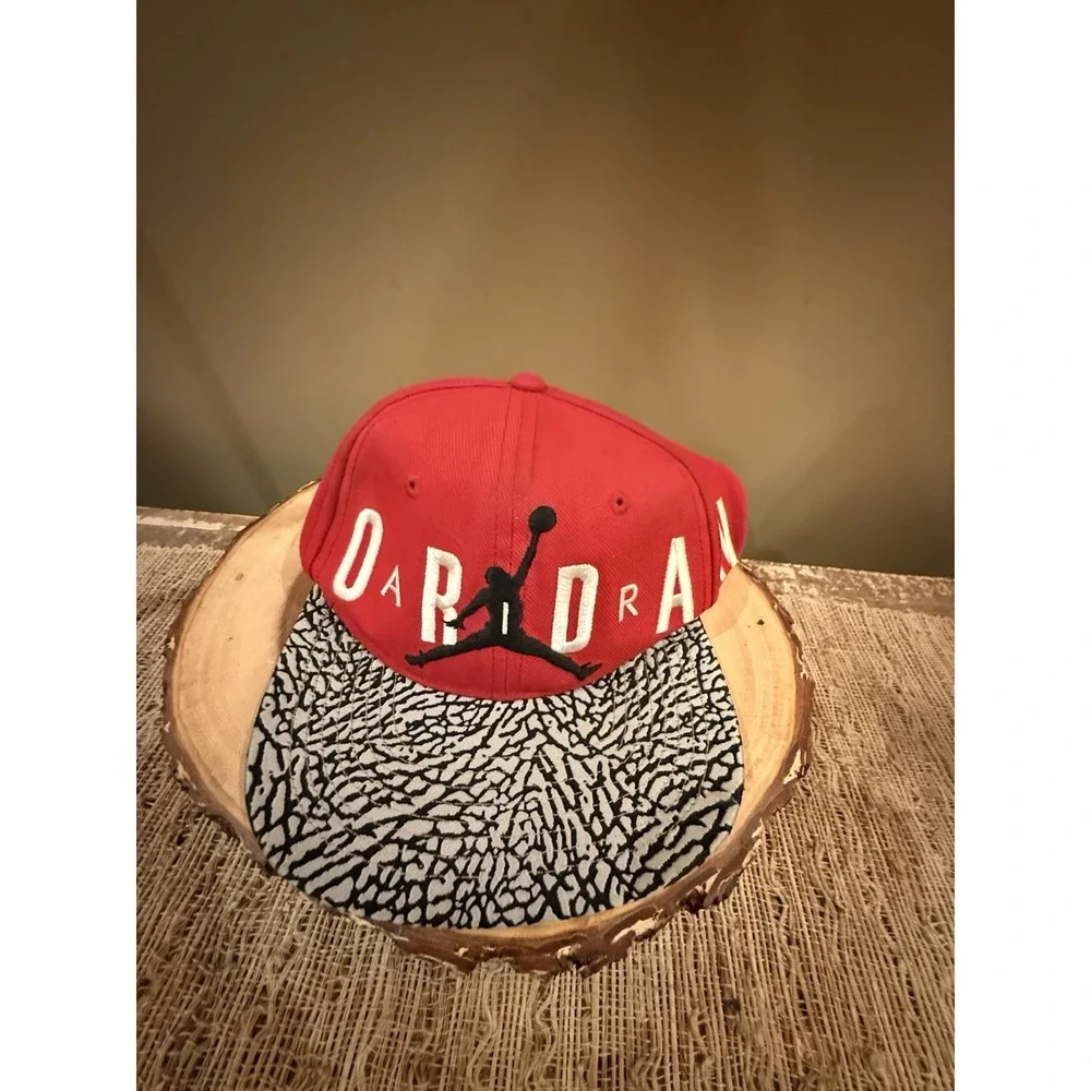 Youth Air Jordan Jumpman Snap Back Hat - Black/Red/White/Cement GUC